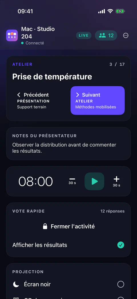 Télécommande Tissyo Interact sur iPhone