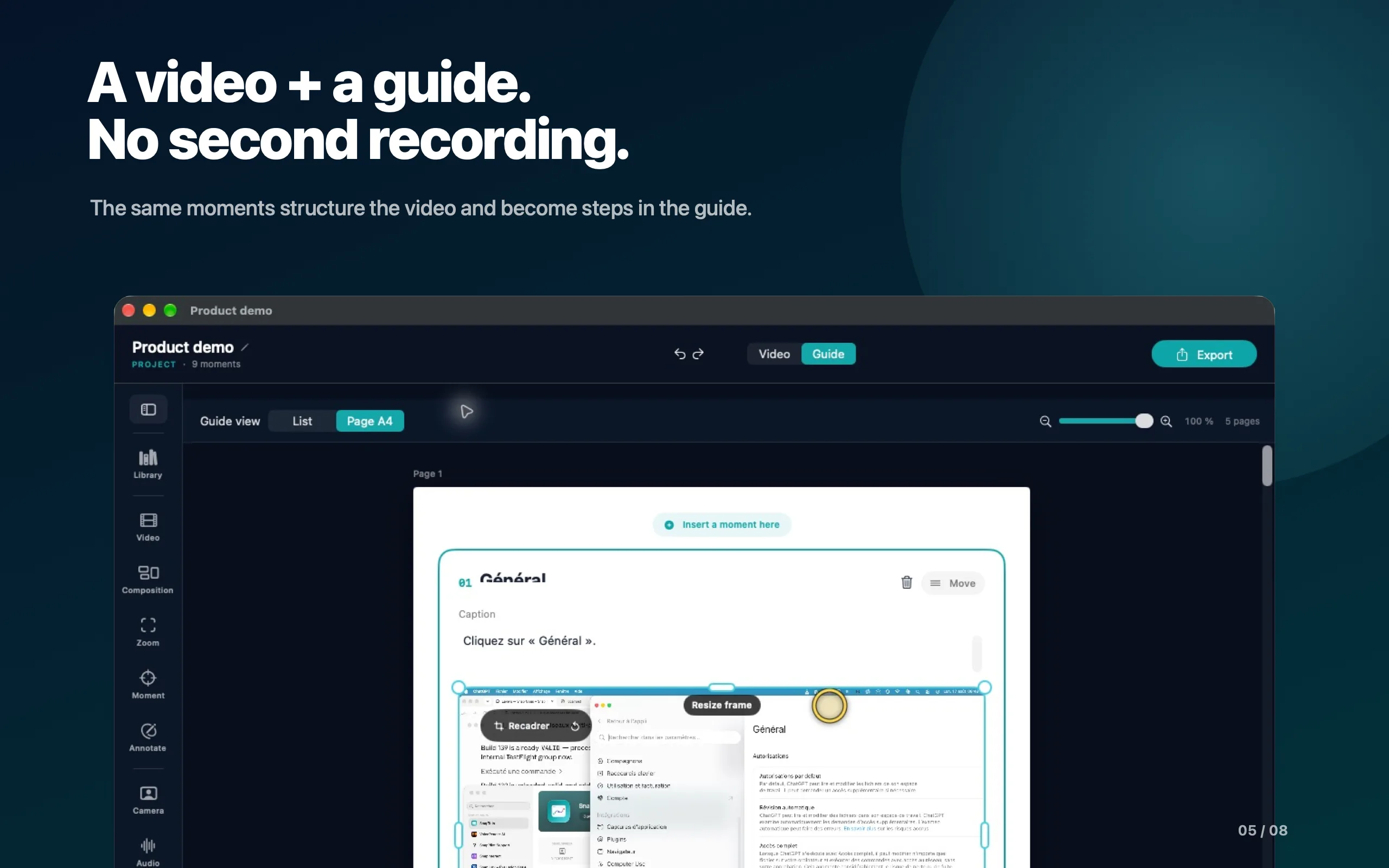 Editable step-by-step guide built from video moments