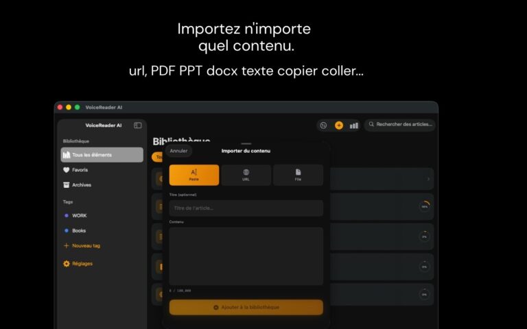 Import de documents dans Tissyo Voice