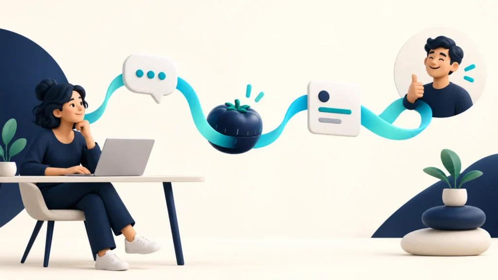 Illustration abstraite d’une relance client professionnelle