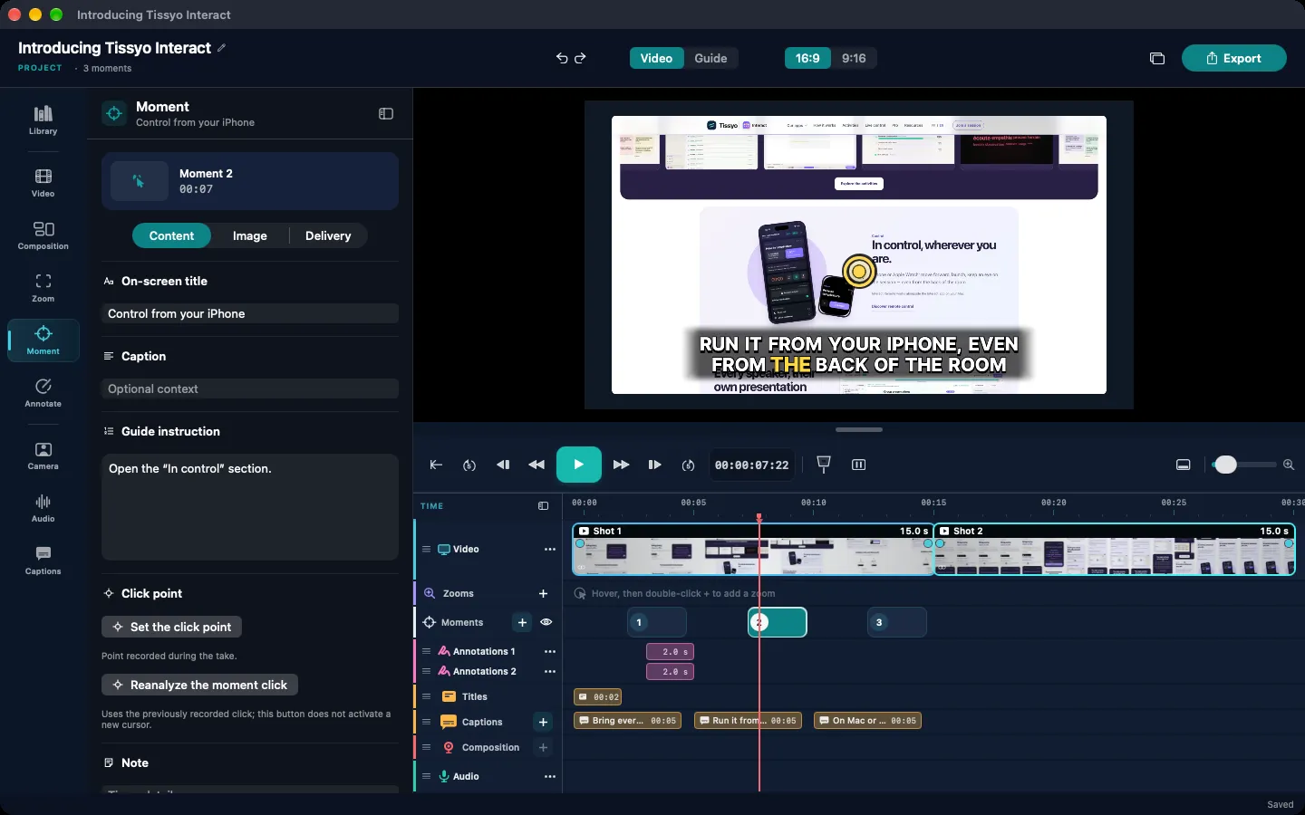 Studio: choosing the screen, region or window, plus audio and camera sources.