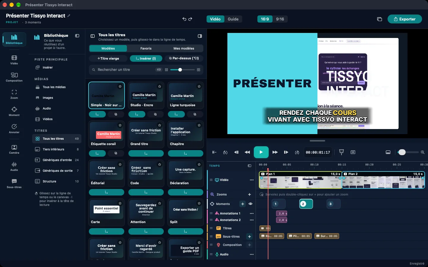 Tissyo Studio 2.0 : la bibliothèque de modèles de titres